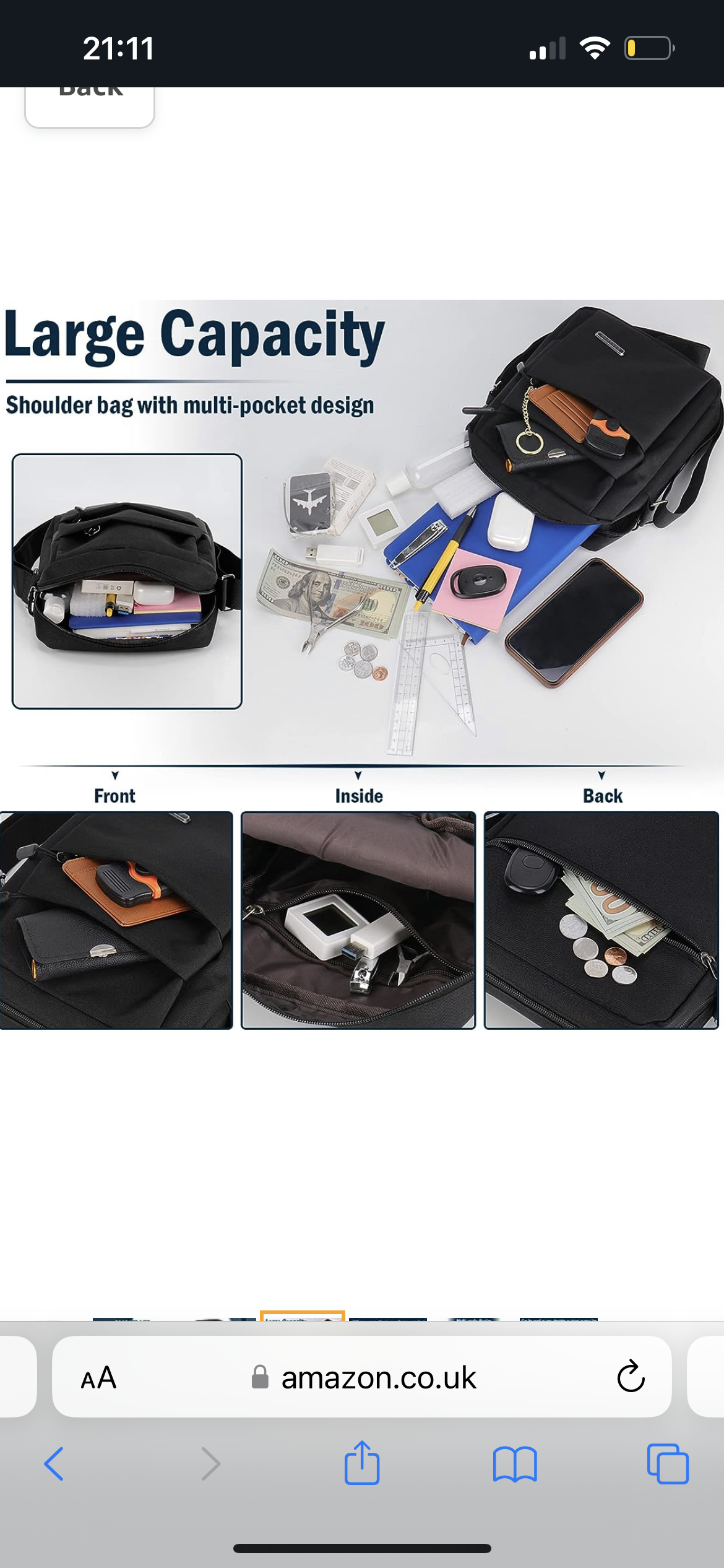 Across body messenger bag