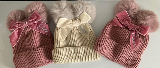 Pom pom personalised hat
