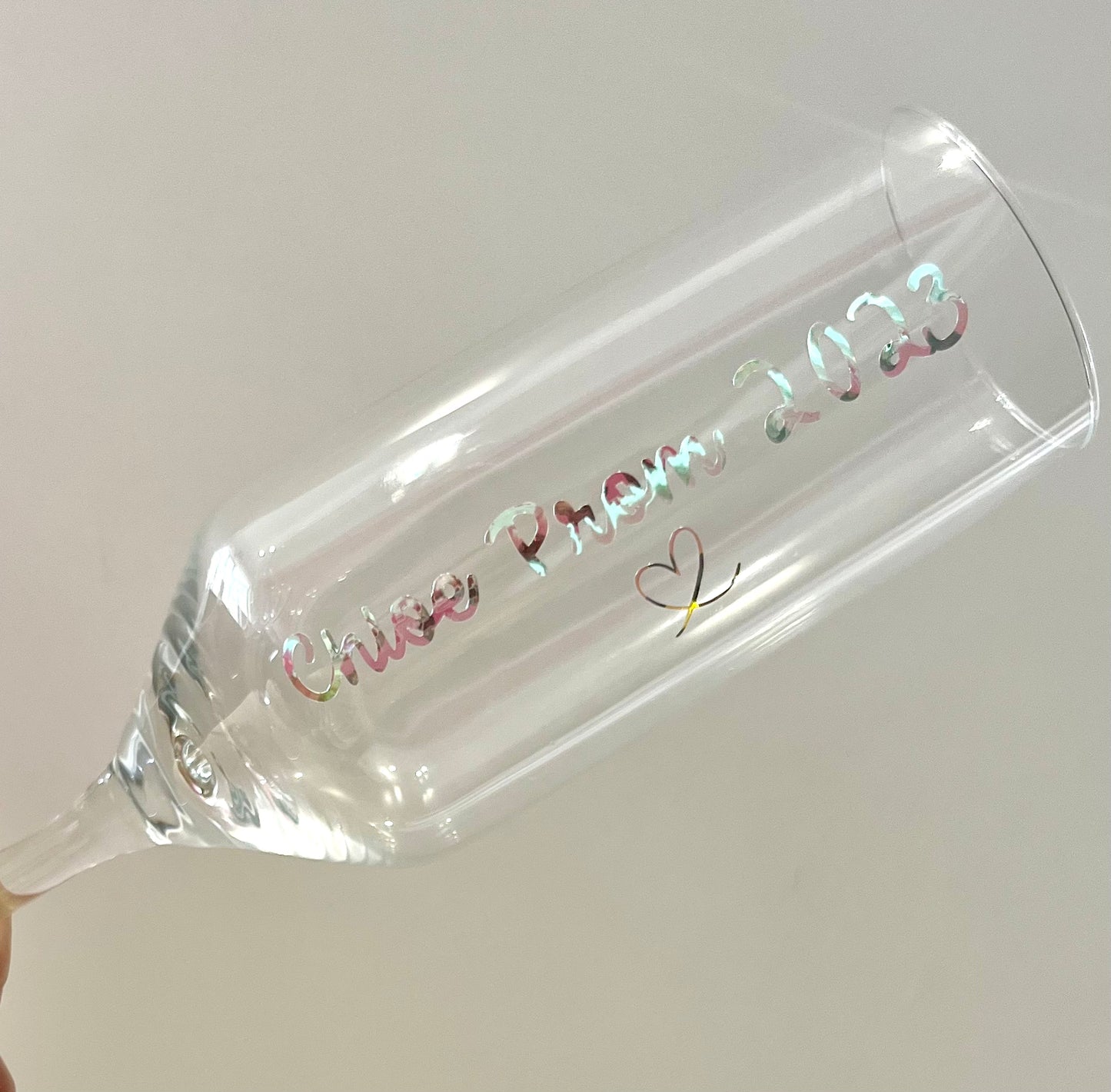 Personalised champagne glasses