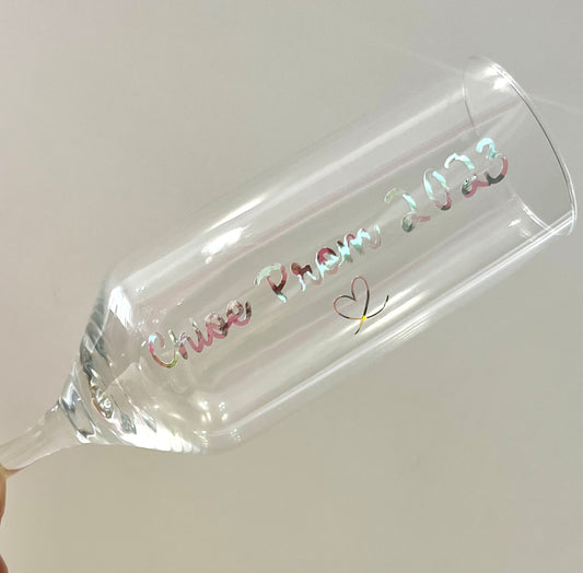 Personalised champagne glasses